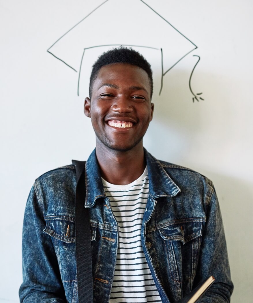 college student with a large smile